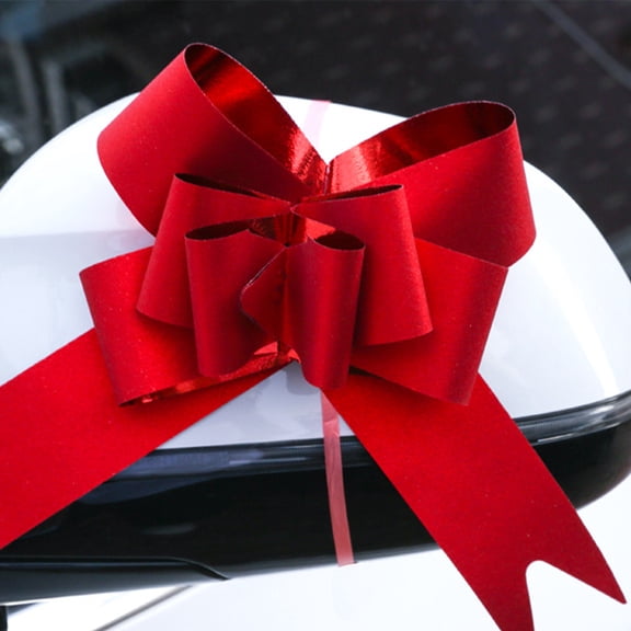 PENIKOKO 20Pcs Large Pull String Bows Red Embellishment for Window Decoration