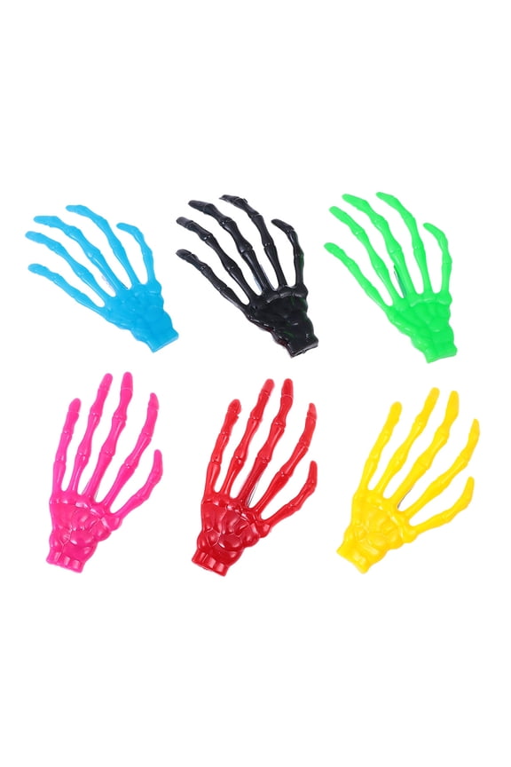 20Pcs Skull Claw Hair Barrettes Skeleton Hand Bone Clip Assorted Colors
