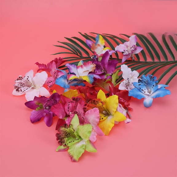PENIKOKO 20 Pcs Silk Hair Flower Clips with Phalaenopsis Design for Women and Girls