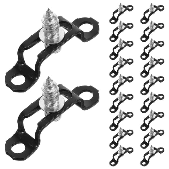 PENIKOKO 20pcs Heavy Duty Stainless Steel U Strap Clamps Black U Brackets for Secure Clipping and Fastening Size 20