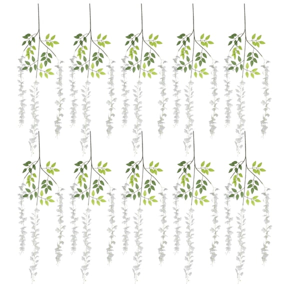 PENIKOKO  24pcs White Artificial Wisteria Flower Wedding Decor