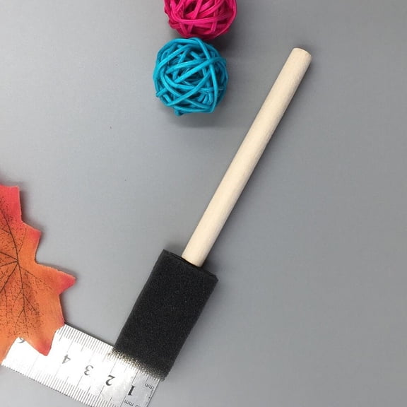 PENIKOKO 24-Piece Sponge Paint Brush Set for Artists and Crafts, Black Handles for Art Projects and Painting