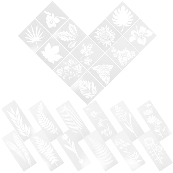 PENIKOKO 24pcs Floral Stencils for Painting, White Templates for Artists, Craft Projects, Scrapbooking, and Home Decoration