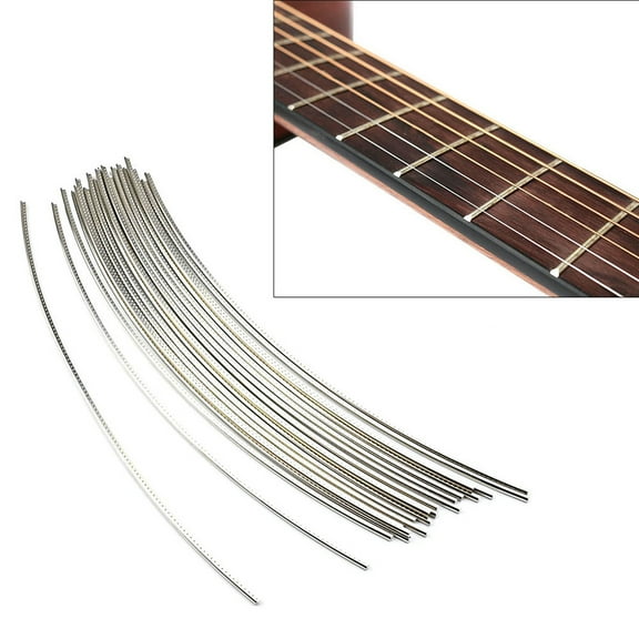 PENIKOKO 25Pcs Guitar Fret Wire Silver Metal Replacement for Clear Sound and Easy Installation