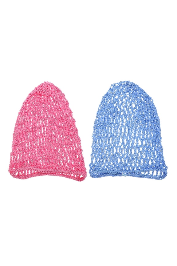 2PCS Breathable Comfortable Crochet Sleep Cap for Women, Soft Lightweight Hair Cover for Night Use
