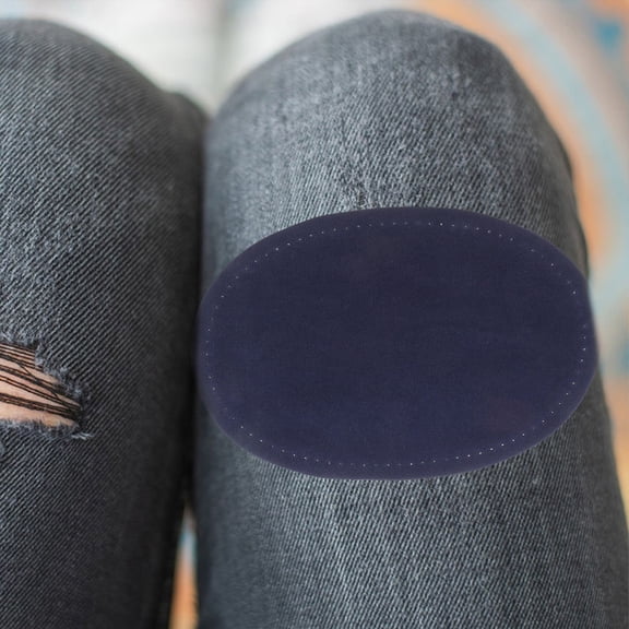 PENIKOKO 2Pair Blue Faux Suede Elbow Patches for Jackets and Sweaters, Durable Sew on Repair