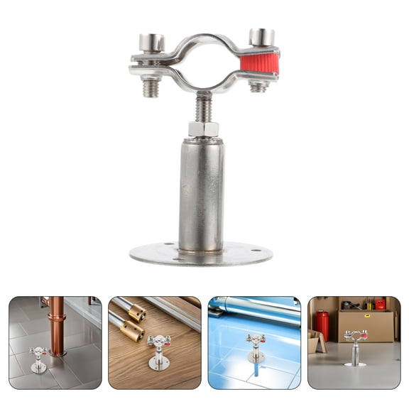 PENIKOKO 2Pcs Adjustable Stainless Steel Hose Clamp with Wall Mount Bracket for Water Pipes