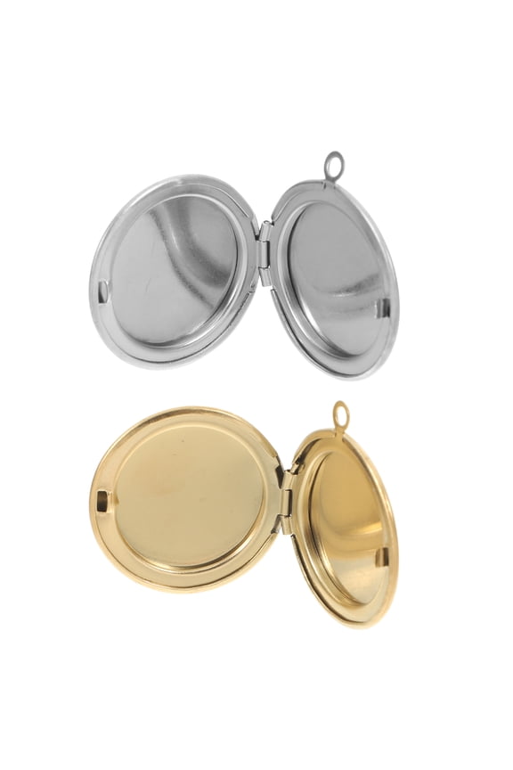 2 Pieces Assorted Color Stainless Steel Lockets for Jewelry Making and Memorial Craft Accessories