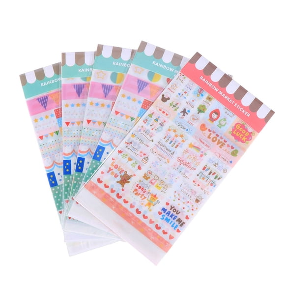 PENIKOKO 2-Pack Assorted Color Transparent PVC Stickers for Stationery, Labeling, Scrapbooking and Craft Decoration