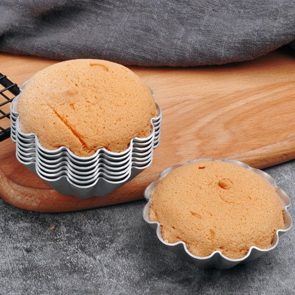 PENIKOKO 2Pcs Baking Mold Egg Tart Mold Plated Silver Environmentally Friendly Non Stick Material