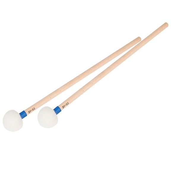 PENIKOKO 2Pcs Durable Felt Drum Mallets with Wooden Handle for Professional Drumming