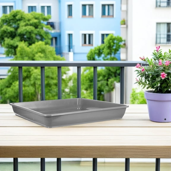 PENIKOKO 2-Pack Grey Bonsai Tree Trays Thickened Design for Stability and Against Tipping