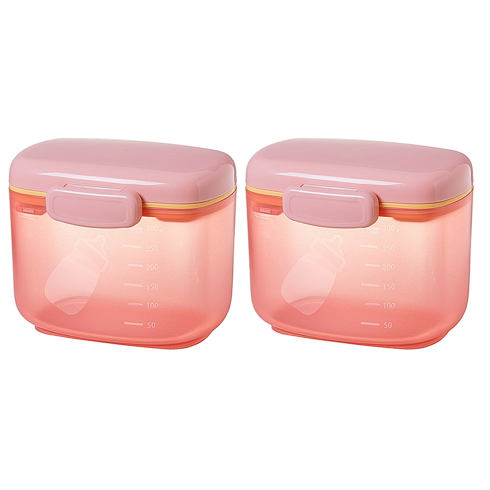 PENIKOKO 2Pcs Compact Formula Container Silicone Pink Feeding Time Easier Outdoors