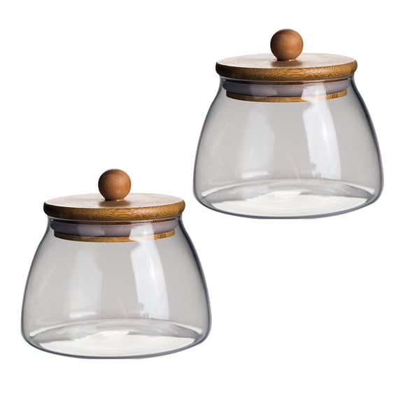 PENIKOKO 2Pcs Creative Wedding Candy Storage Can Clear Glass Box for Party and Storage