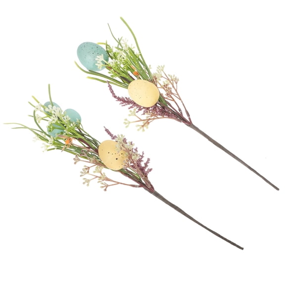 PENIKOKO Multi Plastic Easter Fake Flower Stems Home Decoration 2 Pieces