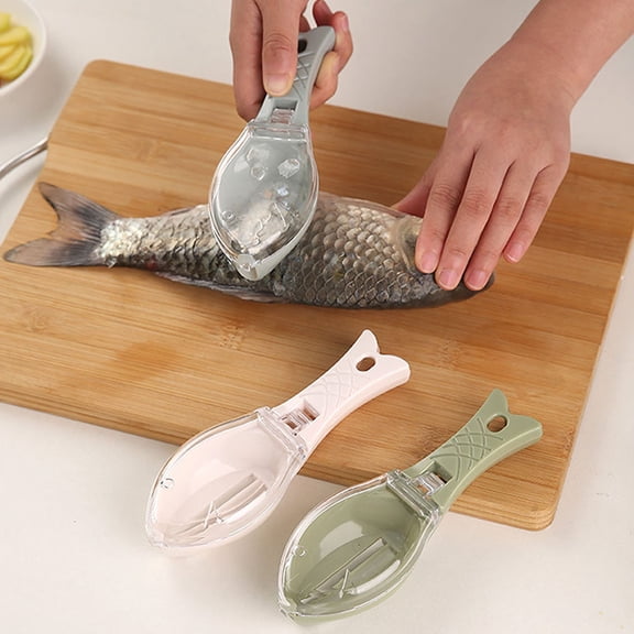 PENIKOKO 2Pcs Fish Scale Scraper Tool with Fish Shape Design and Hanging Handle for Home Use
