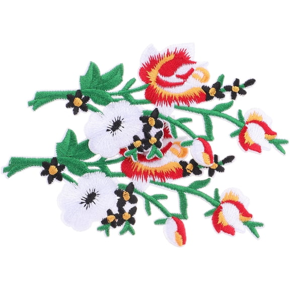 PENIKOKO 2PCS Flower Embroidery Appliques Multi Color Sewing Patches Summer Home Decoration
