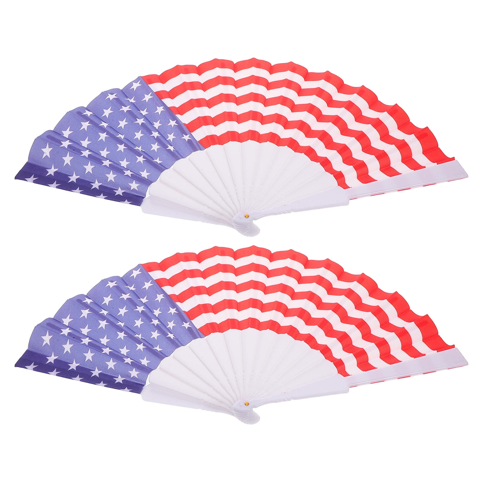PENIKOKO 2Pcs Folding Hand Fans Portable Patriotic Decorations for ...
