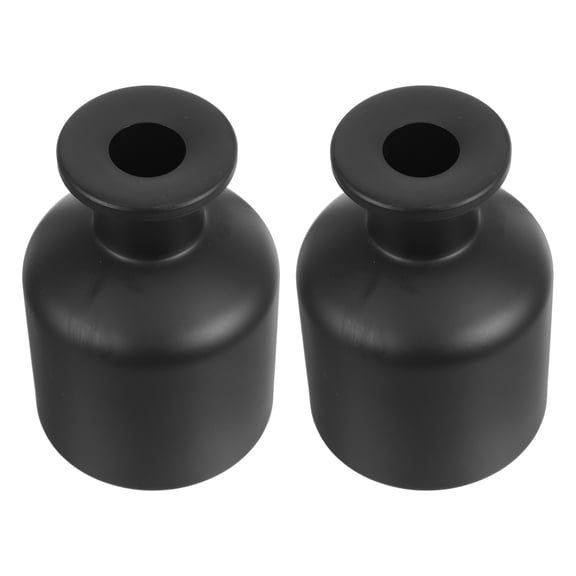 PENIKOKO 2Pcs Glass Diffuser Bottles for Home Refillable Reed Diffuser with Black Glass Design