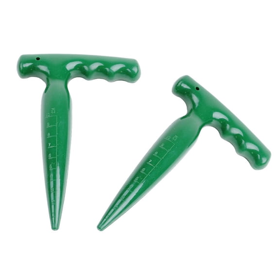 PENIKOKO 2Pcs Green Plastic Soil Digger Garden Puncher for Precise Hole Digging