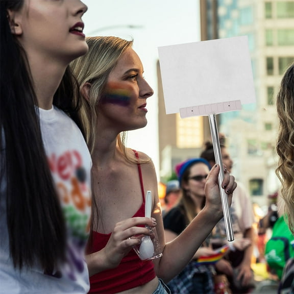 PENIKOKO 2-Pack Lightweight Handheld Sign Poles with Metal Guide Boards for Sports Events and Outdoor Activities