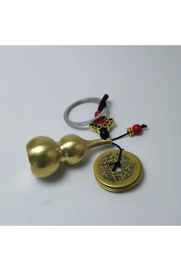 2-Pack Handmade Copper Gourd Key Chains for Good Luck, , and Unique Accessories