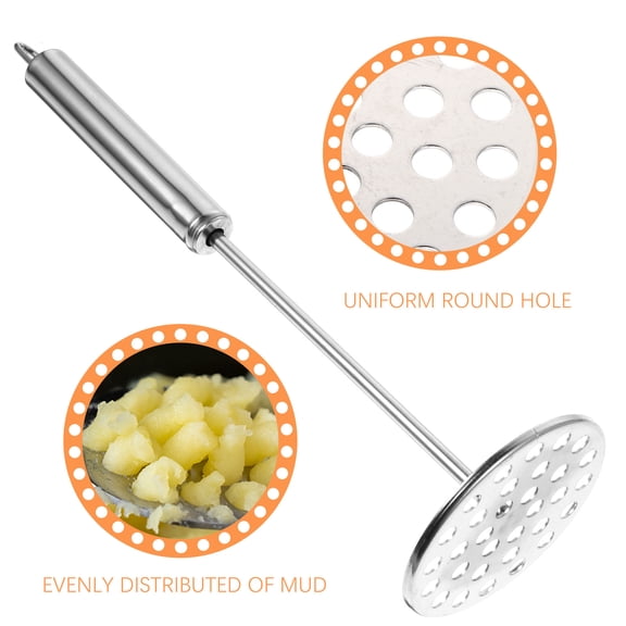 PENIKOKO 2Pcs Household Potato Ricers Stainless Steel Vegetable Masher Kitchen Tool Plated Silver