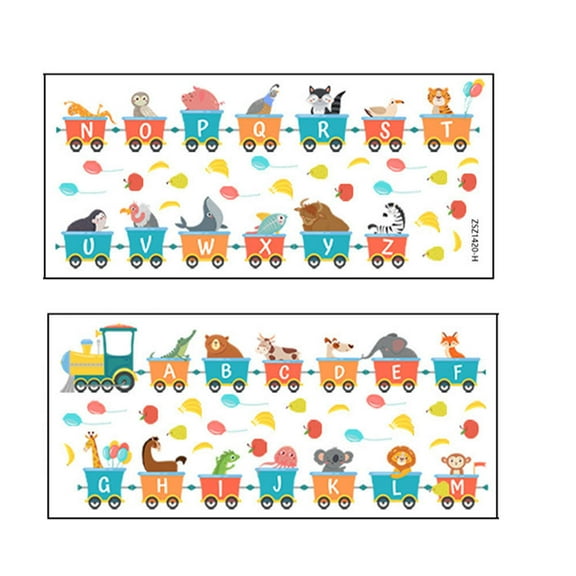 PENIKOKO 2Pcs Kids Wall Stickers Assorted Color PVC Train Decals For Walls