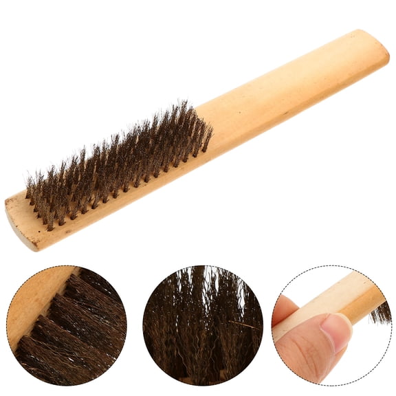 PENIKOKO 2-Pack Multifunction File Brush Set, Wood Grip Tempered Copper Wire Cleaning Brushes for and Debris Removal