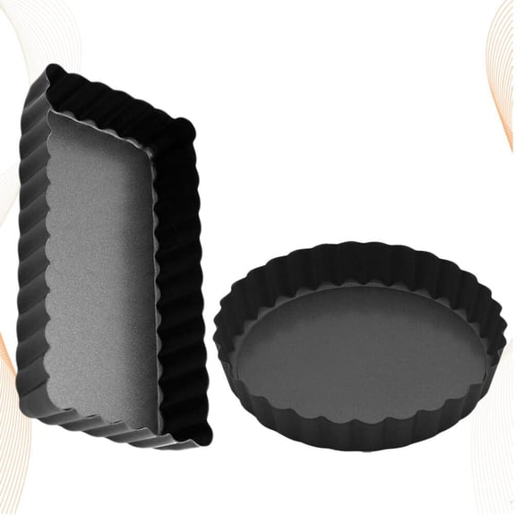 PENIKOKO 2Pcs Oven Cake Pan Black Carbon Steel Baking Tray with Non Stick Coating