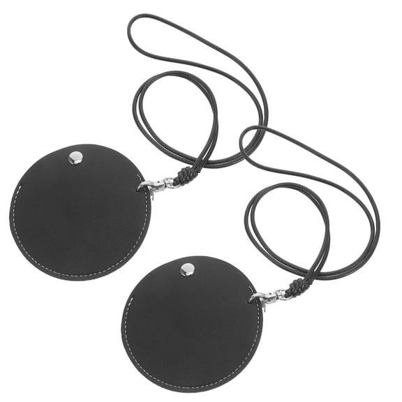 PENIKOKO 2-Pack PU Earphone Storage Bags with Neck Strap Portable Headphone Organizer Pouch for Travel