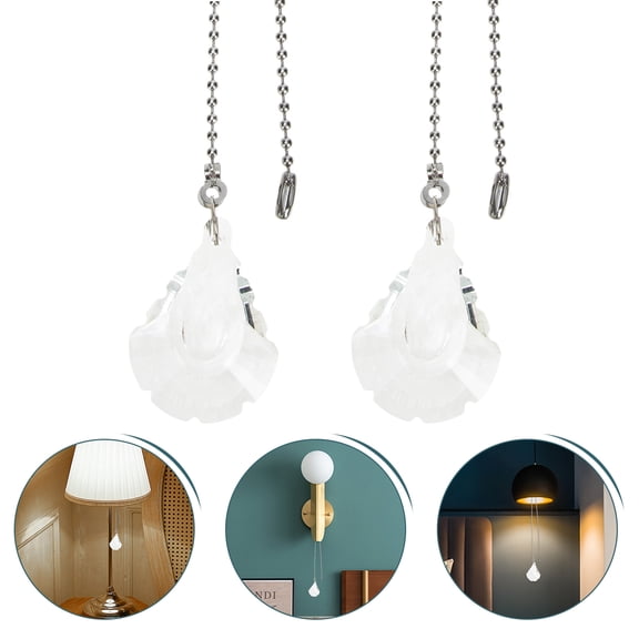 PENIKOKO Plated Iron Bead Pull Chain Extensions for Ceiling Fan and Lamp, Decorative 2-Pack
