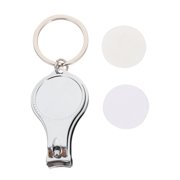 PENIKOKO 2Pcs Creative Design Metal Keychain Nail Clipper Plated Silver Multipurpose Durable Key Holder