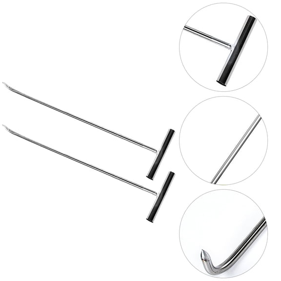 PENIKOKO 2Pcs Rolling Doors Hook T Shape Stainless Steel for Door Pulling at Sites