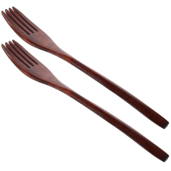 PENIKOKO 2-Piece Light Brown Wooden Salad Servers Set Forks for Kitchen Cooking Hotel Staff Use