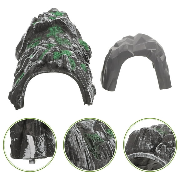 PENIKOKO 2Pcs Simulated Cave Model Plastic Toy Accessories for Children's Playtime and DIY Projects 11.8x7.9x3.9in