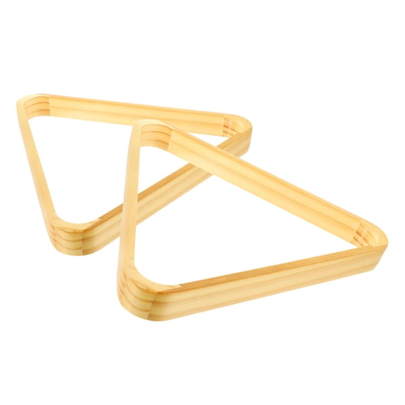 PENIKOKO 2-Pack Solid Wood Billiard Racks in Beige, Pool Triangle Racks for Billiards and Snooker Players