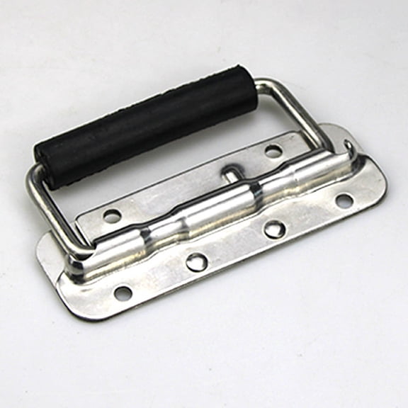 PENIKOKO 2-Pack Spring Loaded Cabinet Handles Stainless Steel with Comfortable Rubber Grip for Doors Drawers