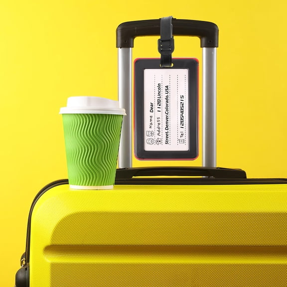 PENIKOKO 2Pcs Suitcase Labels Bag Tag Canadian Flag PVC Assorted Color for Lost Luggage Identification