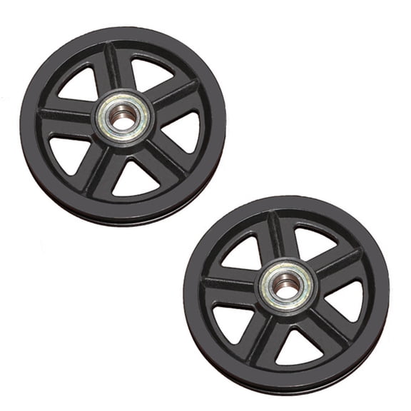 PENIKOKO 2Pcs Thick Black Hanging Rail Door Wheel Durable for Universal Home Doors