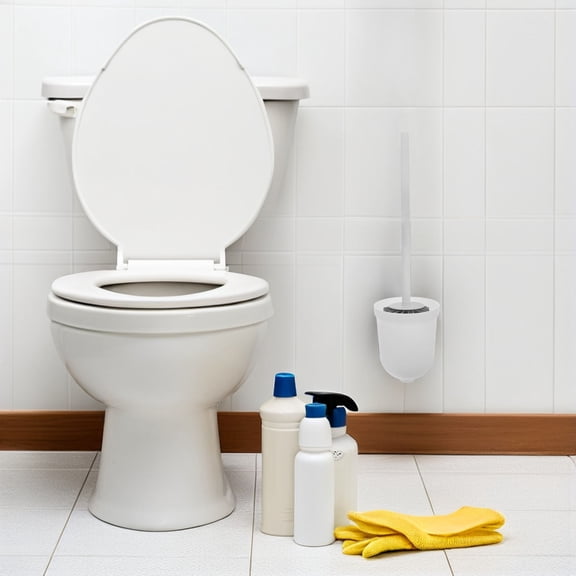 PENIKOKO 2Pcs Toilet Brush Holders Plastic White Compact Design for Bathroom and Home Use