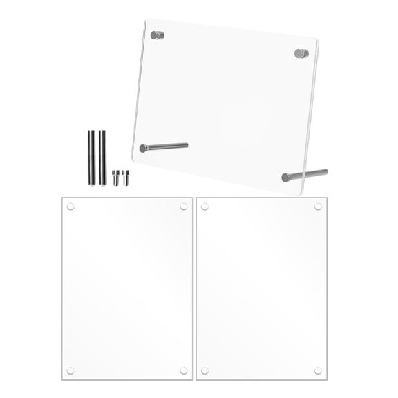 PENIKOKO 2-Pack Transparent Acrylic Photo Frames for Tabletop Display, Office and Home Decor, Clear Picture Frames