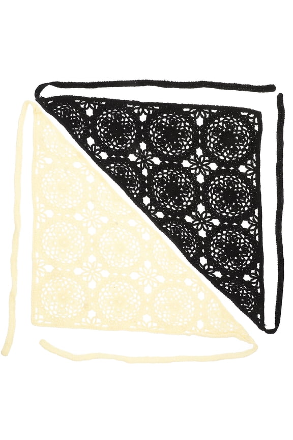 2-Pack Triangular Floral Crochet Hair Bandanas for Women and Girls, Stylish Headscarves for Proms, Parties, and Christmas