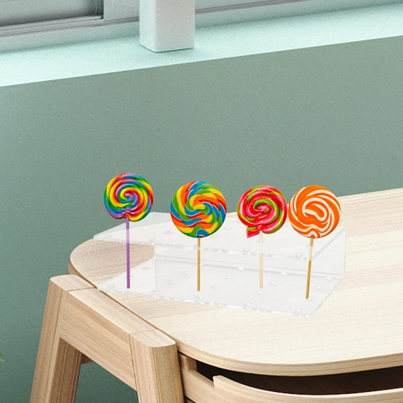 PENIKOKO 2Pcs Unique Lollipop Holders Acrylic Clear Display Stand Square For Lollipop Cake Pops