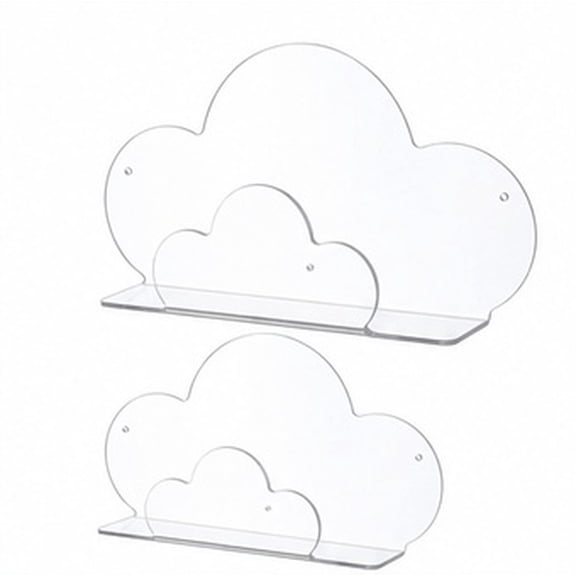 PENIKOKO 2Pcs Wall Mounted Floating Shelf Transparent Cloud Shelf for Bathroom, Kitchen, and Living Room