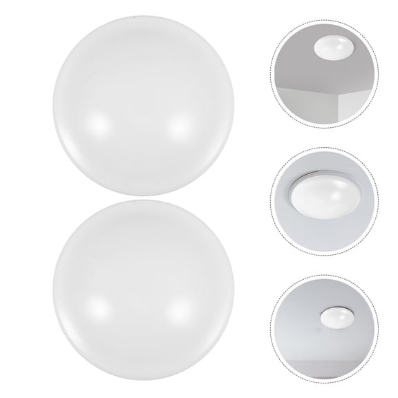 PENIKOKO 2-Pack White Plastic Flush Mount Ceiling Light Shades Stylish Home Light Covers Durable and Easy to Install