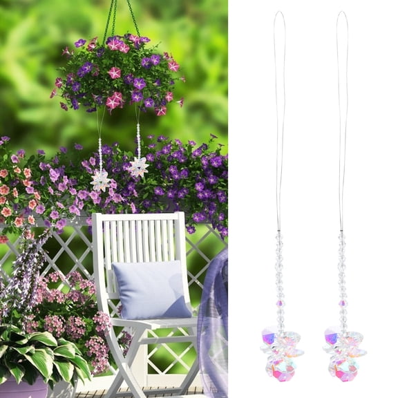 PENIKOKO 2pcs Festive Colorful Sun Catcher With Hanging Ornament For Homeowners Decor