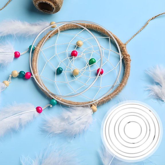 PENIKOKO 30pcs Metal Dream Catcher Rings for Macrame and DIY Crafts, Silver