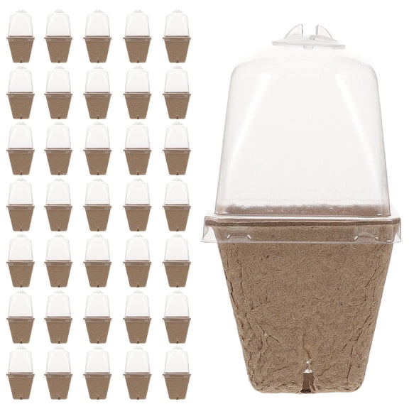 PENIKOKO 36Pcs Paper Pulp Propagation Pots with Airflow Dome for Compact Planting Spaces