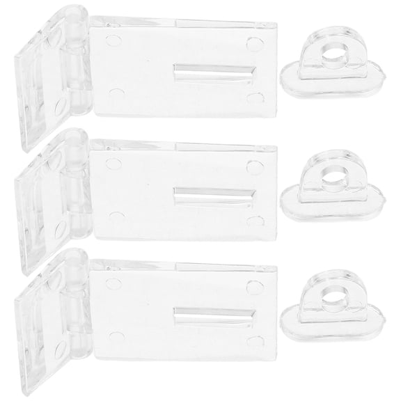 PENIKOKO 3-Piece Clear Acrylic Box Latch Set Transparent Hasp Lock for Doors, Jewelry Boxes, Cabinets, and Storage